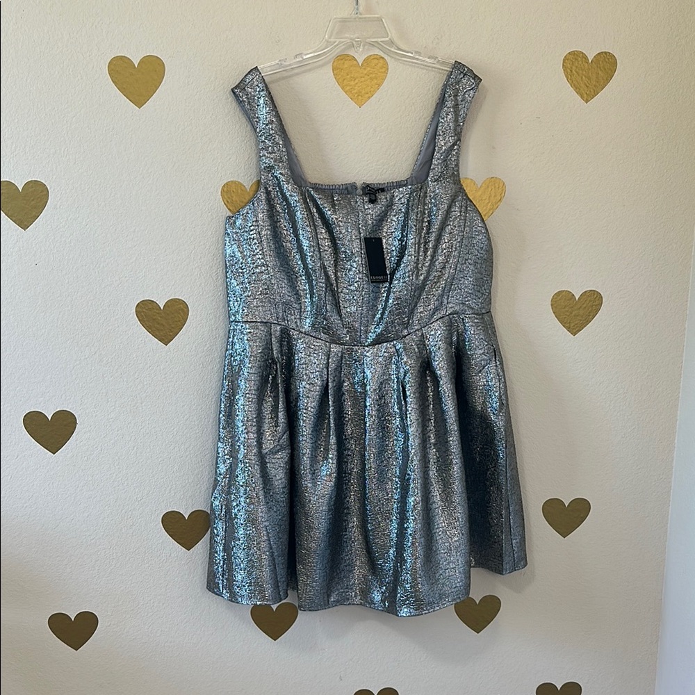 Eloquii Silver Metallic Dress